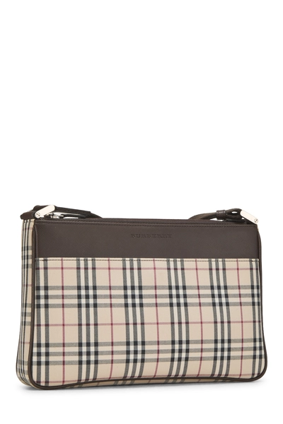 Brown House Check Jacquard Crossbody, , large