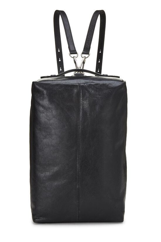 Black Leather Soft Backpack , , large image number 0