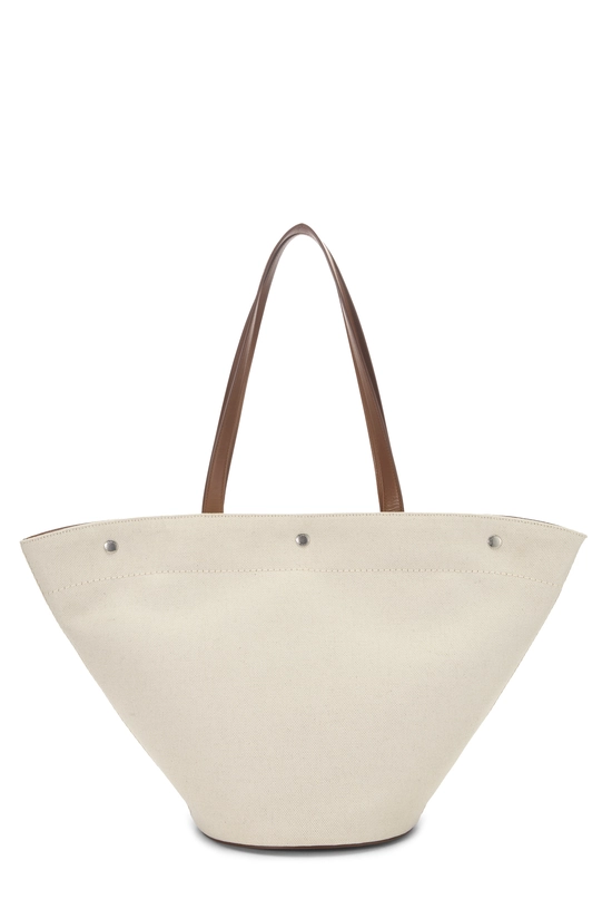 Brown Linen Rive Gauche Bucket Tote, , large image number 3
