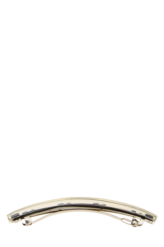 Black Acrylic 'CC' Barrette, , large image number 2