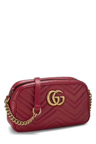Red Leather GG Marmont Crossbody Small, , large