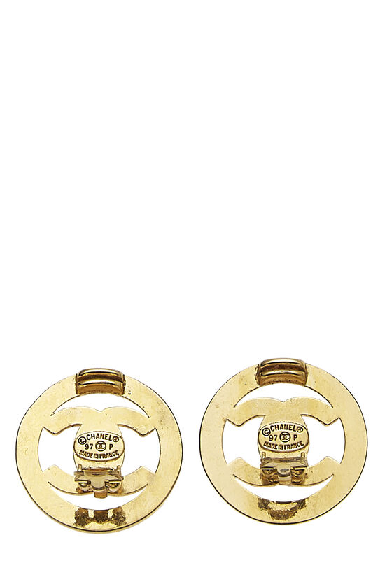 Gold CC Turnlock Circle Earrings Small, , large image number 4