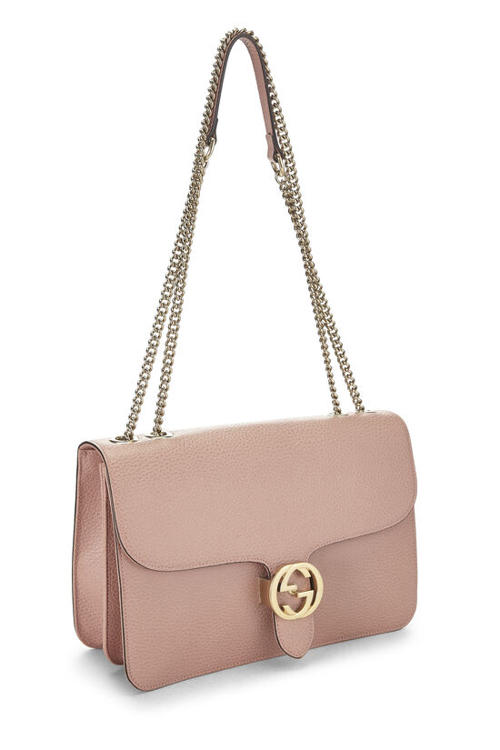 Pink Leather Interlocking GG Crossbody Bag, , large image number 1