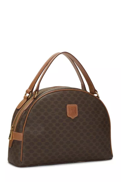 Brown Coated Canvas Macadam Handbag, , large