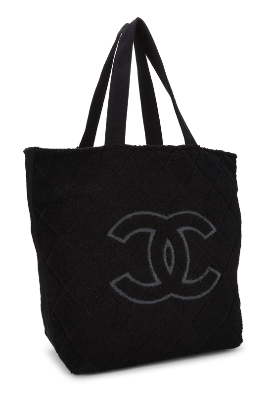 Black Terry Cloth 'CC' Beach Set, , large image number 1