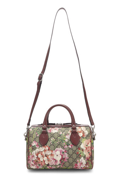 Pink GG Blooms Supreme Canvas Boston Bag Small, , large