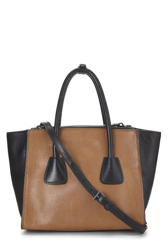 Black & Brown Calfskin Trapeze Tote, , large image number 3