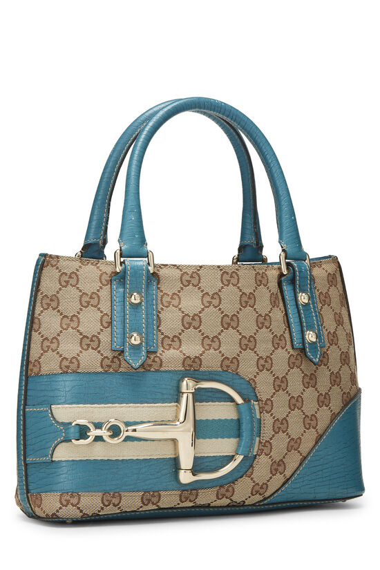 Blue Original GG Canvas Web Hasler Tote Small, , large image number 1