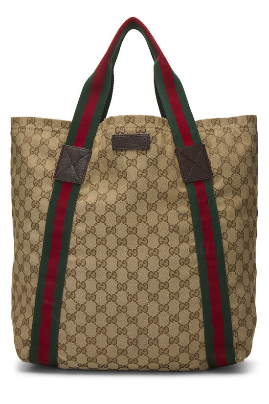 Original GG Canvas Flat Web Tote, , large image number 0
