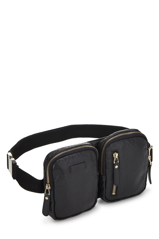 Black Guccissima Double Pocket Waist Pouch Small, , large image number 1