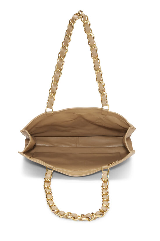 Prada Beige Lambskin Leather Chain Straps Shoulder Bag