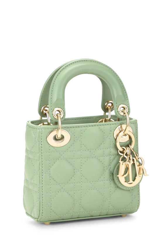 Green Lambskin Lady Dior Micro, , large image number 1