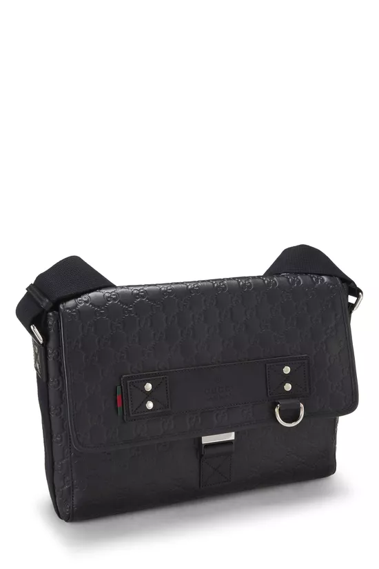 Black Rubberized Buckle Flap Messenger, , large image number 1
