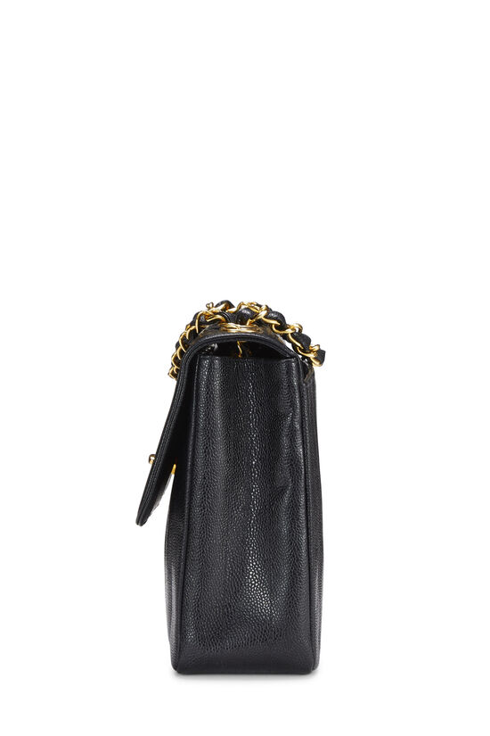 Chanel Jumbo 13 2.55 Flap Chain Shoulder Bag Black Lambskin Large G83