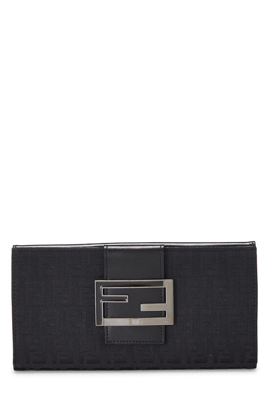 Black Zucchino Canvas Long Wallet, , large image number 1