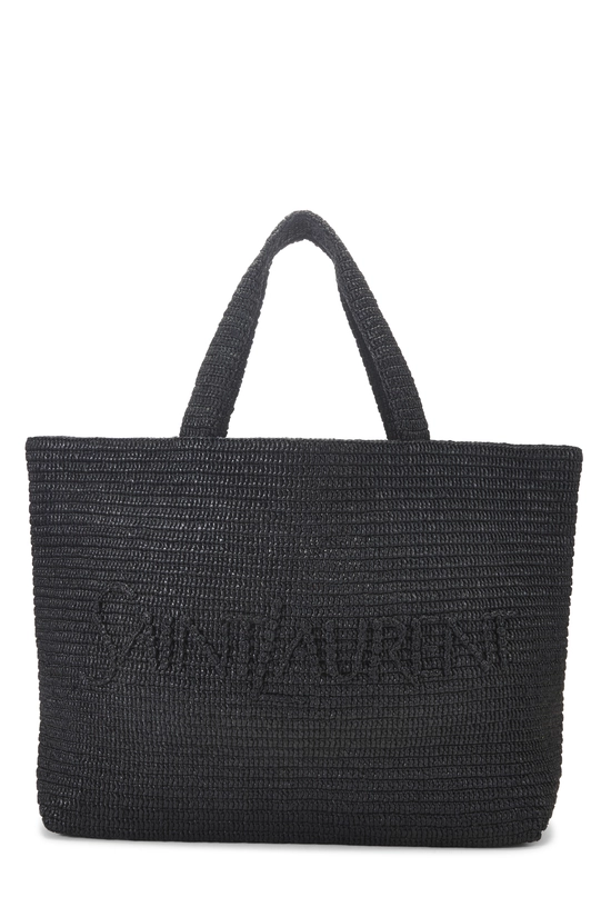 Black Raffia Logo Tote Large, , large image number 0