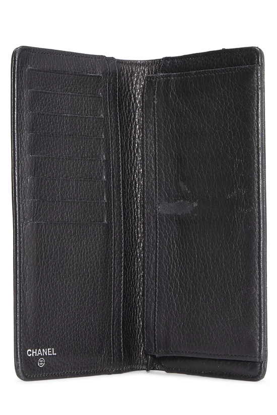 Black Calfskin Luxe Ligne Long Wallet, , large image number 3