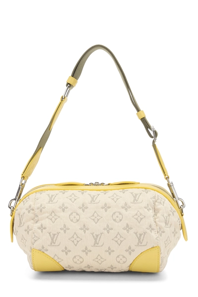Louis Vuitton Limited Edition Jaune Monogram Denim Pochette Round