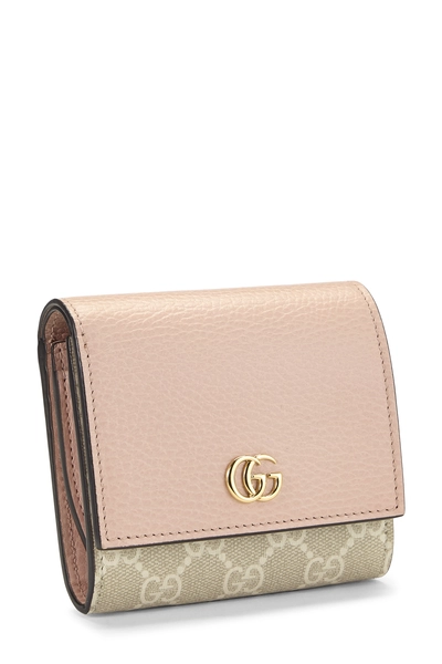 Pink GG Supreme Marmont Compact Wallet, , large