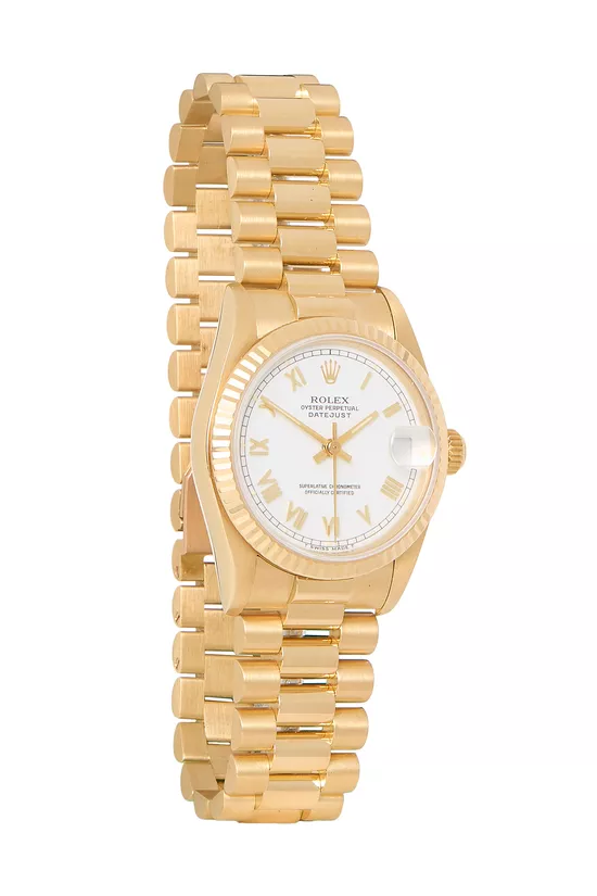 18K Gold Roman Numeral White Dial Datejust 68278 31mm, , large image number 0