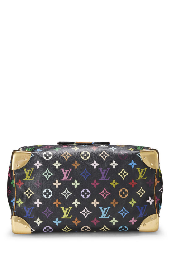 Louis Vuitton Black, Pattern Print Monogram Multicolore 4 Key Holder