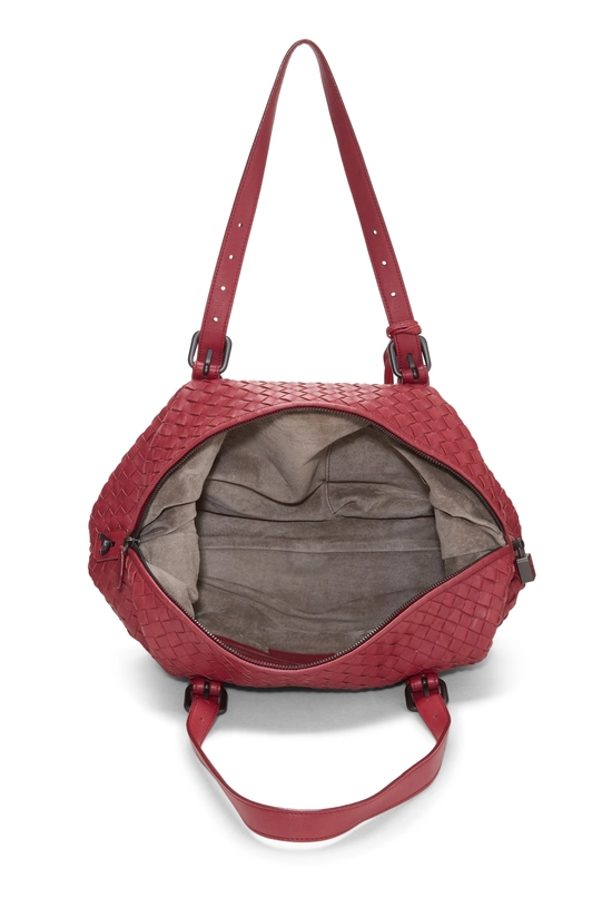 Red Intrecciato Leather Montaigne Handbag, , large image number 5