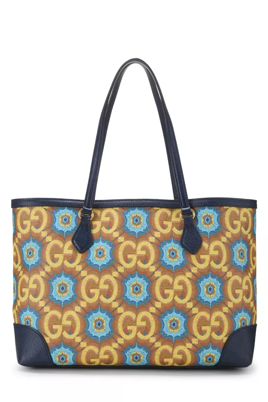 Navy GG Supreme Canvas Kaleidoscope 100th Anniversary Tote Bag, , large image number 3