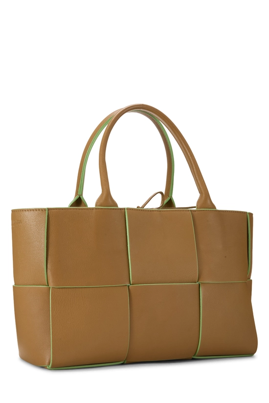 Pre-Owned Brown Calfskin Maxi Intrecciato Arco Tote Small