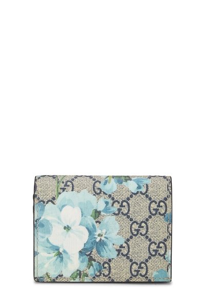 Blue GG Supreme Canvas Blooms Card Case