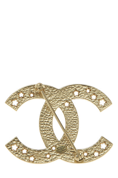Gold 'CC' Star Cutout Pin, , large