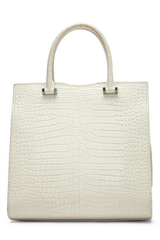 White Embossed Uptown Tote Small, , large image number 4