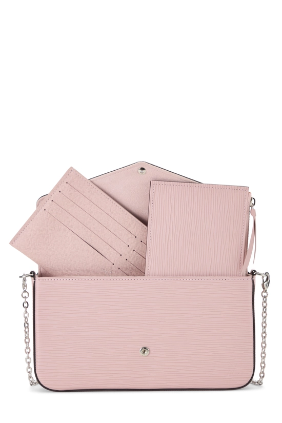 Rose Nacre Epi Pochette Felicie, , large image number 5