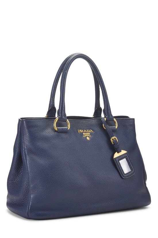 Blue Vitello Daino Convertible Top Handle Bag, , large image number 1