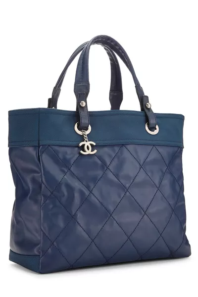 Navy Quilted Paris Biarritz Tote, , large