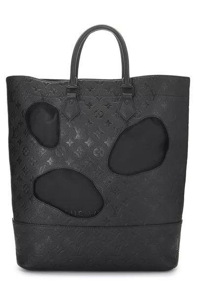 COMME DES GAR&Ccedil;ONS x Louis Vuitton Black Monogram Empreinte Bag with Holes