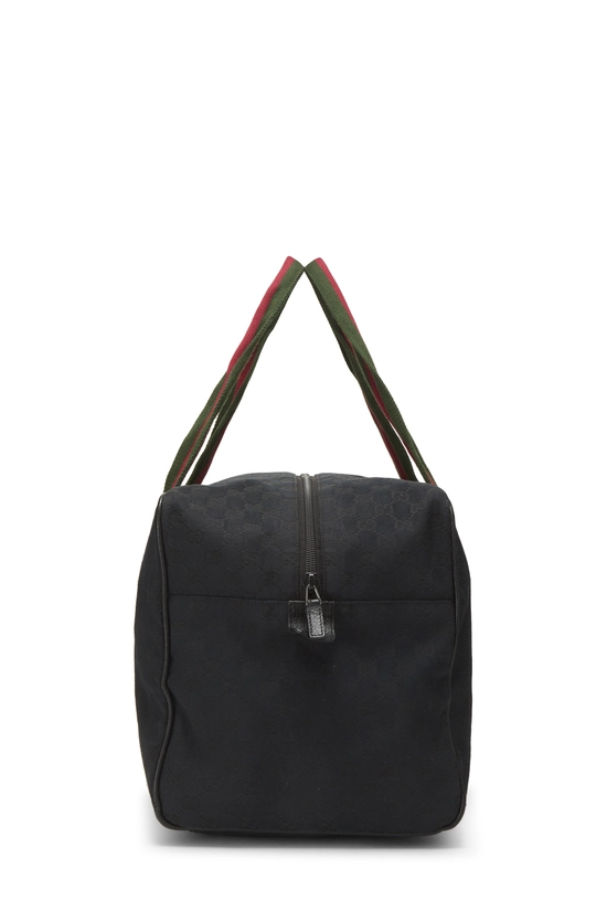 Black GG Canvas Soft Web Carry On Duffle, , large image number 2