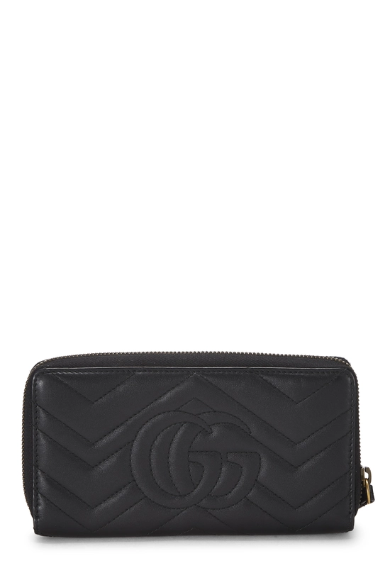 Black Matelass&eacute; Leather GG Marmont Zip Wallet, , large image number 2