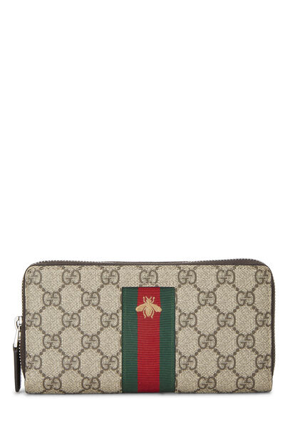 Original GG Supreme Coated Canvas Bee Continental Wallet