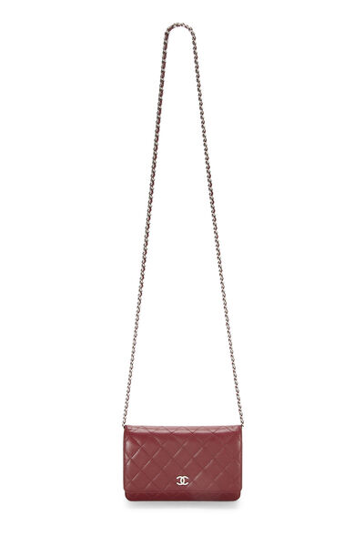 Burgundy Caviar Classic Wallet on Chain (WOC), , large