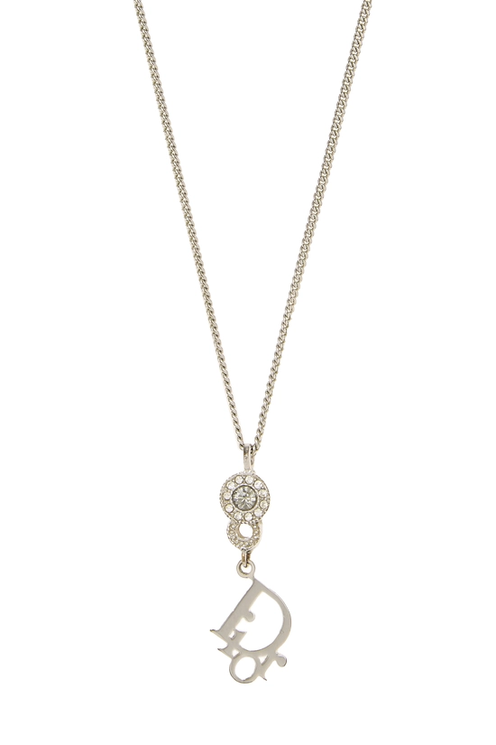 Silver Crystal Logo Necklace, , large image number 1