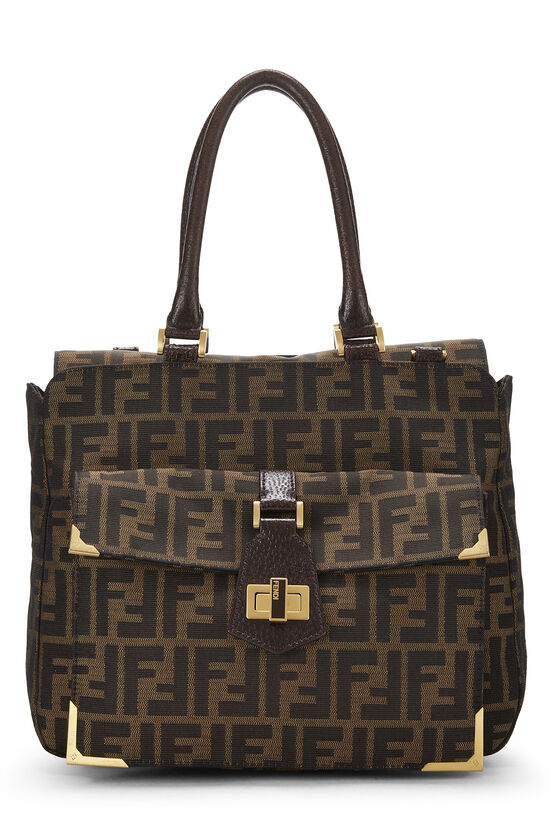 Brown Zucca Canvas Handbag, , large image number 1