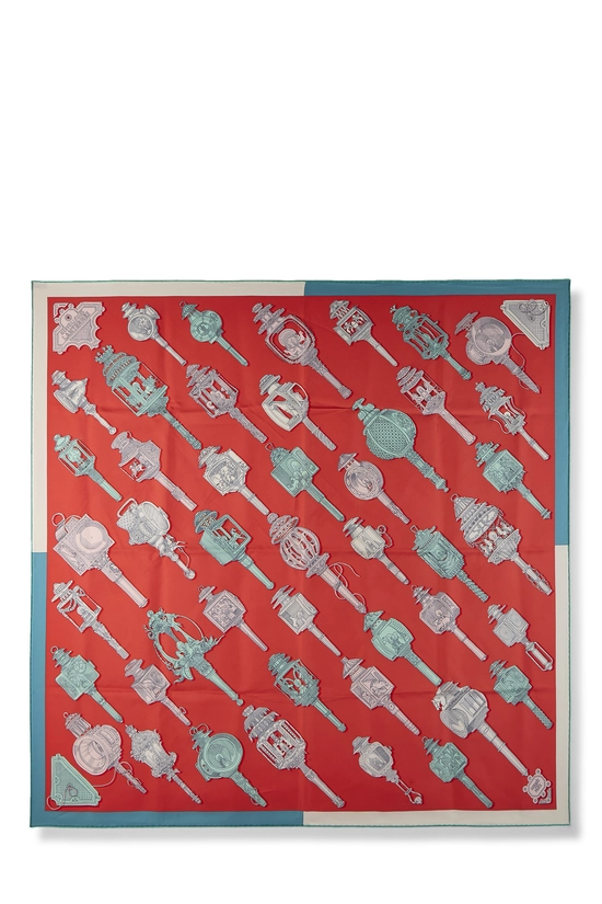 Multicolor 'Merveilleuses Lanternes' Silk Scarf 90, , large image number 0