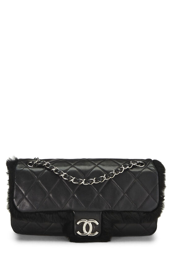 Black Quilted Lambskin Shearling Half Flap Medium, , large image number 0