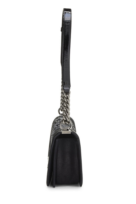 Black Patent Leather & Sequin Boy Bag Medium, , large image number 2