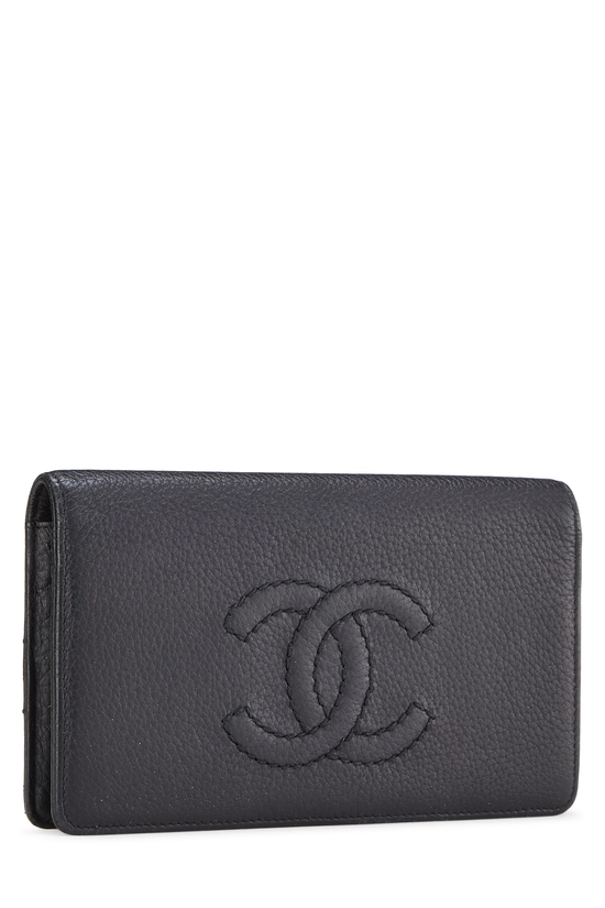 Black Calfskin Luxe Ligne Long Wallet, , large image number 1