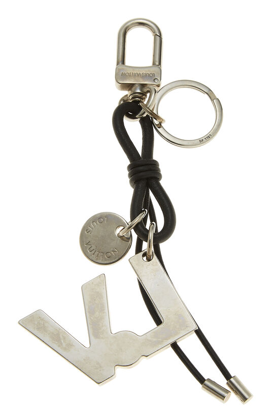 Louis Vuitton Silver LV Leather Rope Key Holder Black Silvery Metal  Pony-style calfskin ref.202501 - Joli Closet