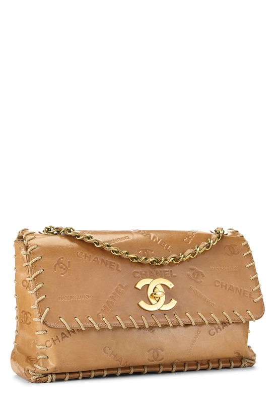 Brown Debossed Logo Calfskin Half Flap Maxi, , large image number 1