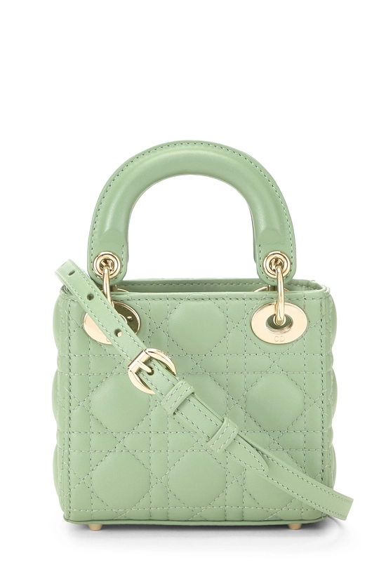 Green Lambskin Lady Dior Micro, , large image number 3