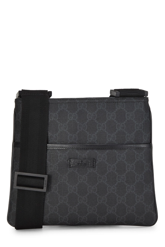 Black GG Supreme Canvas Flat Messenger Small, , large image number 0