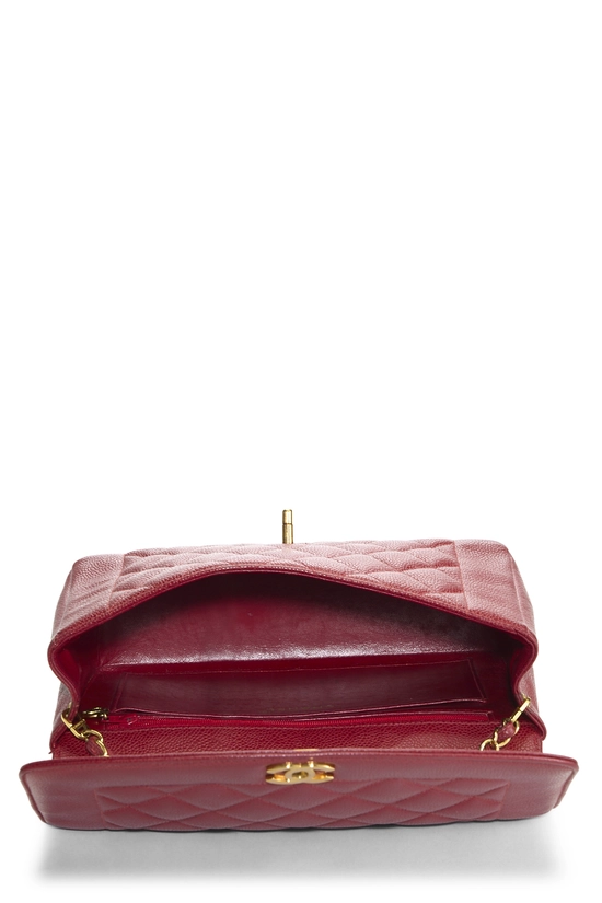 Red Quilted Caviar Classic Flap Medium, , large image number 5